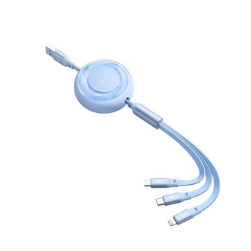 MCDODO USB-КАБЕЛЬ 3 В 1, РАЗВИТЫЙ USB-C LIGHTNING MICRO USB, СИНИЙ С ПОДСВЕТКОЙ