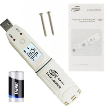 REJESTRATOR TEMPERATURY WILGOTNOŚCI HIGROMETR USB PROGRAM PC export XLS CE