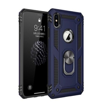 ETUI PANCERNE ARMOR RING CASE DO IPHONE X XS + SZKŁO