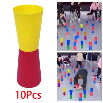 10 sztuk Flip Cups Zwinność Trening Sprawność fizyczna Odwrócony Czerwony Żółty