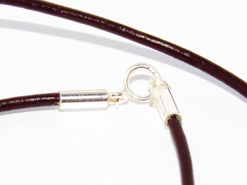 RZEMYK BRĄZOWY Z ZAPIĘCIAMI ZE SREBRA PRÓBY 925 średnica mm długość 70 cm