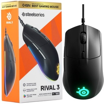 ИГРОВАЯ МЫШЬ STEELSERIES RIVAL 3 ПРОВОДНАЯ МЫШЬ ДЛЯ ИГРОВ RGB 8500DPI