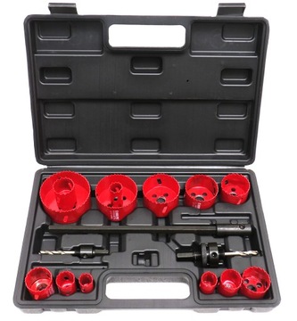 КОРОНКИ ДЛЯ ДЕРЕВЯННЫХ МЕТАЛЛ БИМЕТАЛЛ HSS КОРОНКИ 17 шт.