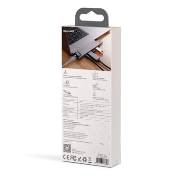 Адаптер Baseus для MacBook 7in1 USB-C, серый
