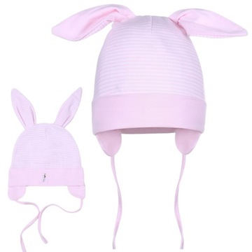 CZAPKA DZIECIĘCA WYWIJANA WIĄZANA Z USZAMI R.36