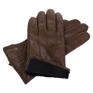 МУЖСКИЕ КОРИЧНЕВЫЕ КОЖАНЫЕ ПЕРЧАТКИ С УТЕПЛЕННЫМ ФЛИСОМ BEAR