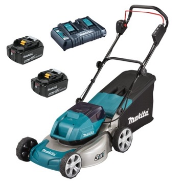 MAKITA KOSIARKA DO TRAWY AKUMULATOROWA 46cm 2*18V 2*5Ah kosz 60l mulczer