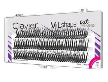 Kępki Rzęs Clavier V&L Shape Cat Eyelashes Skręt L - 16mm