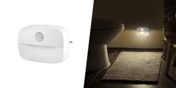 2x Lampka Nocna LED do Kontaktu Czujnikiem Ruchu Zmierzchu Gniazdko ZESTAW