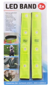 РЕМЕНЬ, светоотражающая светодиодная мигающая лента, 2 липучки