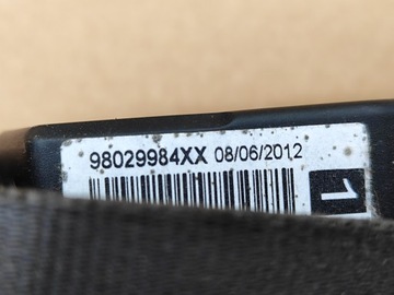 PEUGEOT 208 2012 НАТЯЖИТЕЛЬНЫЕ РЕМНИ ПОДУШЕК БЕЗОПАСНОСТИ