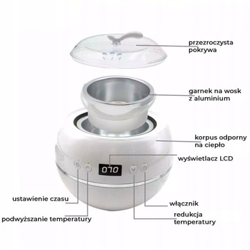 Zestaw DEPILACJA 10x wosk 1kg CZARNY + PODGRZEWACZ
