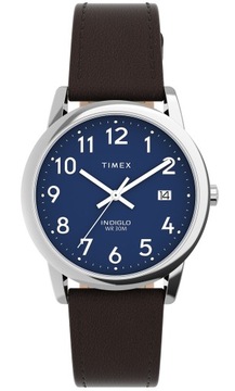 Zegarek damski srebrny na brązowym pasku Timex podświetlenie INDIGLO data