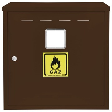 SZAFKA GAZOWA SKRZYNKA 60x60x25 BRĄZOWA BEZ PLECÓW