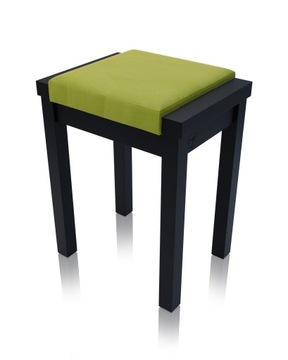 Taboret bukowy LINEA czarny lakierowany stelaż