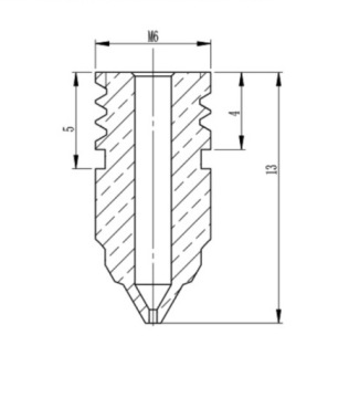 Комплект 5 x насадка CREALITY 0,6 мм ENDER 3 PRO V2