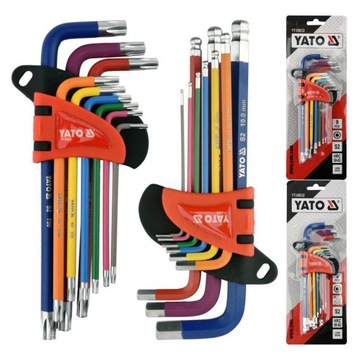 НАБОР ТОРКСОВЫХ КЛЮЧЕЙ YATO + ШАРИКОВЫЕ КЛЮЧИ ШЕСТИГРАННЫЕ, ДЛИННЫЕ T10-T50 1,5-10 18шт.