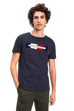 Tommy Hilfiger T-Shirt męski Box Rwb Logo Tee r XL