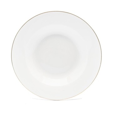Talerz porcelanowy głęboki obiadowy złoty pasek