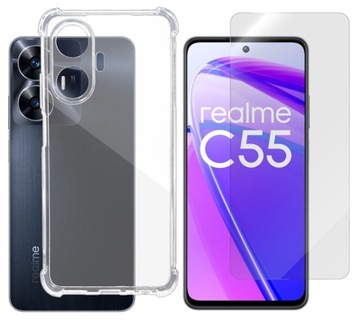 Etui ANTI SHOCK PANCERNE do REALME C55 + SZKŁO Case Pokrowiec