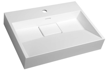 AMUR umywalka 60x15x45cm, konglomerat, biała