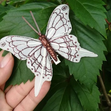Микс бабочек BUTTERFLIES скрепки коричневые белые золотые 10 шт.
