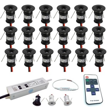 12V Mini LED Spot Downlights 1W Dimmable Ceiling Lamp Set Remote