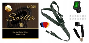 4/4 SEVILLA BROWN КЛАССИЧЕСКАЯ ГИТАРА + НАБОР АКСЕССУАРОВ