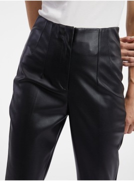 Czarne skórzane spodnie damskie ORSAY