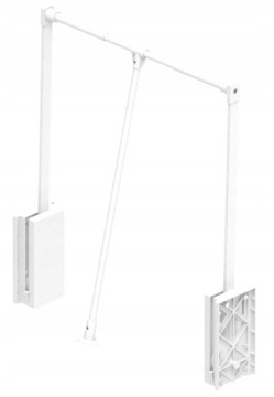 PANTOGRAF drążek do szafy - BIAŁY/BIAŁY 54-69 cm
