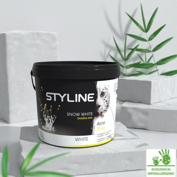 EKOLOGICZNA FARBA AKRYLOWA ŚNIEŻNA BIEL STYLINE SZYBKOSCHNACA HIPOALERGI 3l