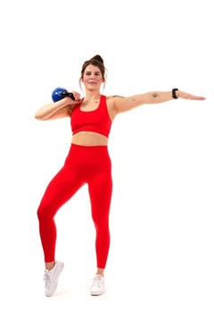 Damski komplet UniquYou Red M treningowy zestaw top legginsy HIT