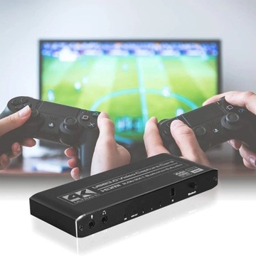 ГРАББЕР HDMI 2.0 USB 3.0 ПЕРЕКЛЮЧАТЕЛЬ 3x1 ВИДЕОЗАПИСЬ