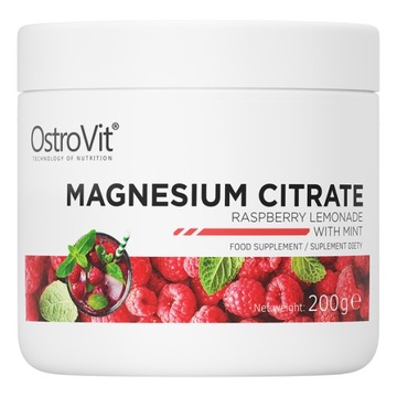OstroVit Cytrynian Magnezu 200g lemoniada malinowa