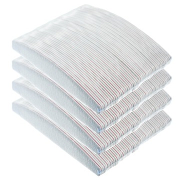 100 шт пилочка для ногтей кораблик в форме полумесяца и зебры для маникюра 100/180