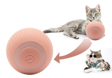 БЕГОВЫЙ МЯЧ ДЛЯ КОШЕК ИНТЕРАКТИВНЫЕ СВЕТОДИОДНЫЕ ВИБРАЦИИ РОЗОВЫЙ ЭЛЕКТРИЧЕСКИЙ