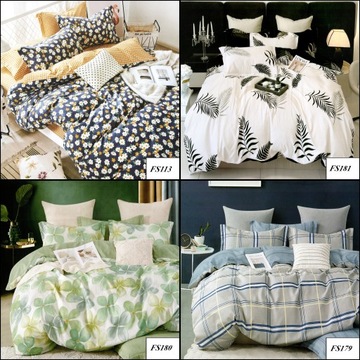 GRUBA POŚCIEL DWUSTRONNA 180X200 BAWEŁNA FLANELA + PRZEŚCIERADŁO KOMPLET