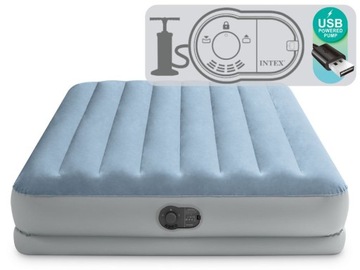 Двуспальная кровать с надувным матрасом и USB-насосом Intex 64159 МОДЕЛЬ 2024 г.