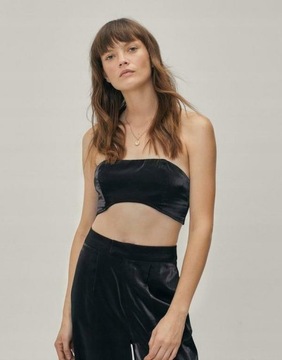 Nasty Gal XXC myt CROP TOP BRALET POŁYSK XL