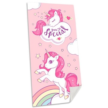 Unicorn Jednorożec Ręcznik plażowy kąpielowy bawełniany 140 cm x 70 cm