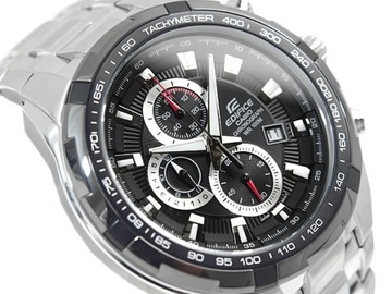 ZEGAREK MĘSKI CASIO EDIFICE EF-539D-1A STALOWY CHRONO Z DATĄ WR100 48mm