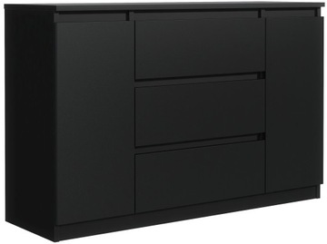 SZAFKA KOMODA 2D3S 140CM CZARNA SZUFLADY DRZWI