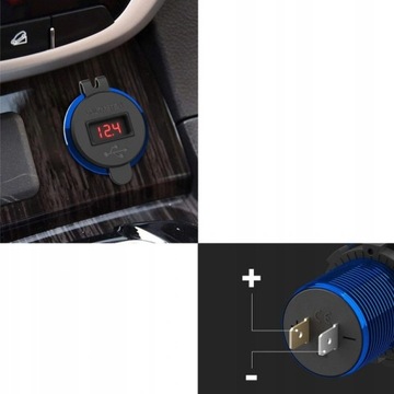 ЗАРЯДНОЕ УСТРОЙСТВО ДЛЯ МОТОЦИКЛА 2x USB QC3.0 ВОЛЬТМЕТР 3A N