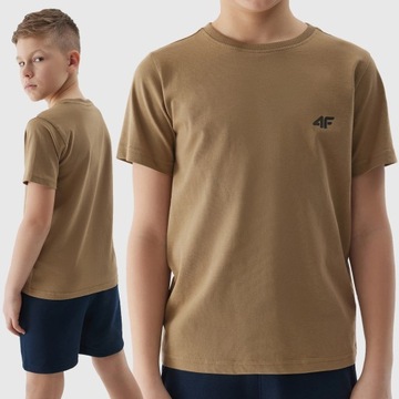 T-SHIRT CHŁOPIĘCY 4F GŁADKI KOSZULKA DZIECIĘCA BASIC SS24