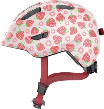 Kask rowerowy dziecięcy ABUS SMILEY 3.0 S 45-50 cm. LED Rose Strawberry