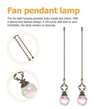 Хрустальная люстра с подвесной цепочкой, вентилятор, 2 шт.