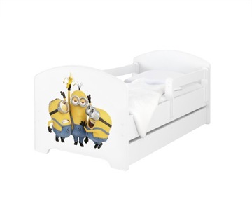 Łóżko dziecięce BABY BOO OSKAR 160X80 + materac + szuflada MINIONKI