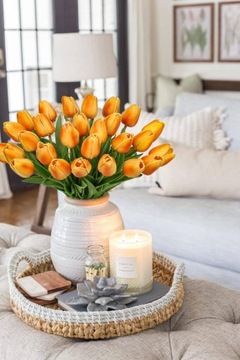 Пена тюльпаны искусственные цветы, такие как живые 34 см 9 ПК