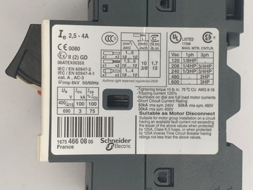 SCHNEIDER/TELEMECANIQUE GV2ME08 выключатель двигателя 2,5-4А * 1,1кВт 1,5кВт