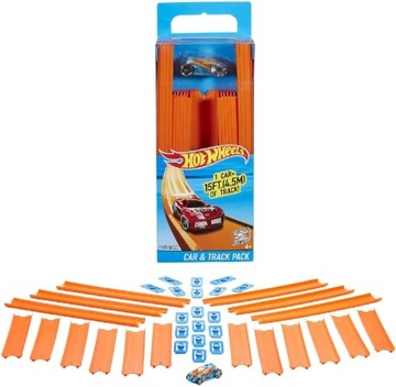 HOT WHEELS ZESTAW TORÓW tory proste, łączniki + autko BHT77